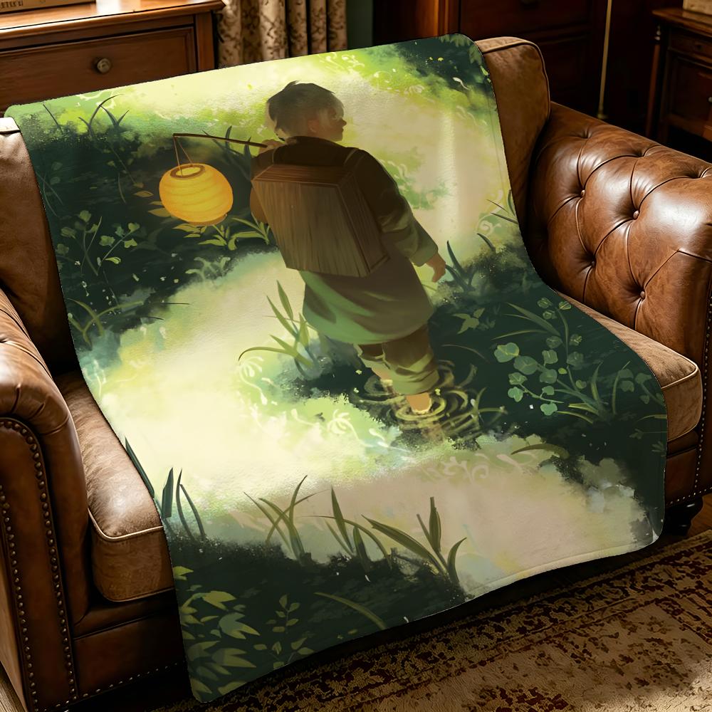Аниме M-Mushishi-i Плед из толстого и уютного фланеля, для использования в различных ситуациях, в помещении и на улице, для ежедневного сна