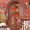 40cm Maple Leaf Pumpkin Wreath Festival Theme Artificial Pumpkin Wreath Handmade Front Door Autumn Wreath for Fall Harvest Decor