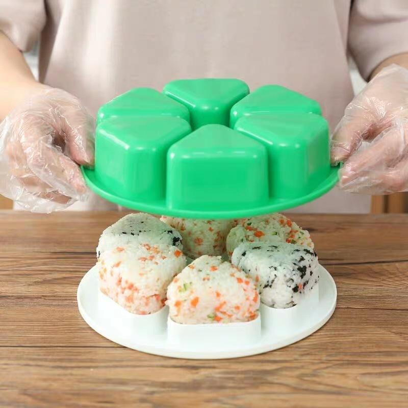6 In 1 Triangle Rice Ball Sushi Lunch Box Japanese Sushi Mold for Making Seaweed Rice Roll Making Tool Mold