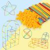 300pcs Engineering Educational Puzzle Colorful Straw Toy  House Space Construction