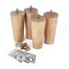 12CM Solid Wood Furniture Sofa Legs Set M8 Bolt Oak Tapered Replacement Sofa Bench Chair Coffee Table Cabinet Leg Set of 4