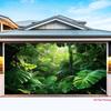 2D Monstera and Palm Leaf Forest Backdrop Photography Background Banner