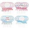 Nalaina Happy Birthday Cake Toppers (20 Pieces), Handwritten Birthday Cake Insert Cards, DIY Birthday Cake Decorations, Happy Birthday Cake Decoration