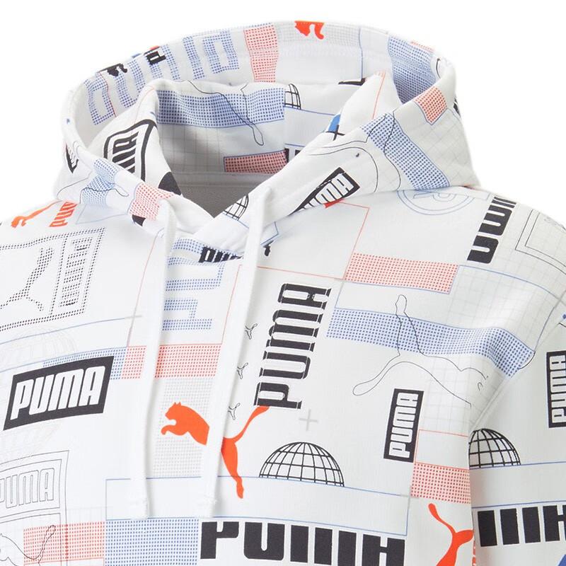 Puma Logo Doodle Hoodie Men Hoodies White 620425-02