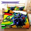 Vr46 Мотоциклетный узор Комплект постельного белья Одеяло Покрывало Наволочка Домашний Декор Подарок (1 пододеяльник + 2 наволочки, без наполнителя)