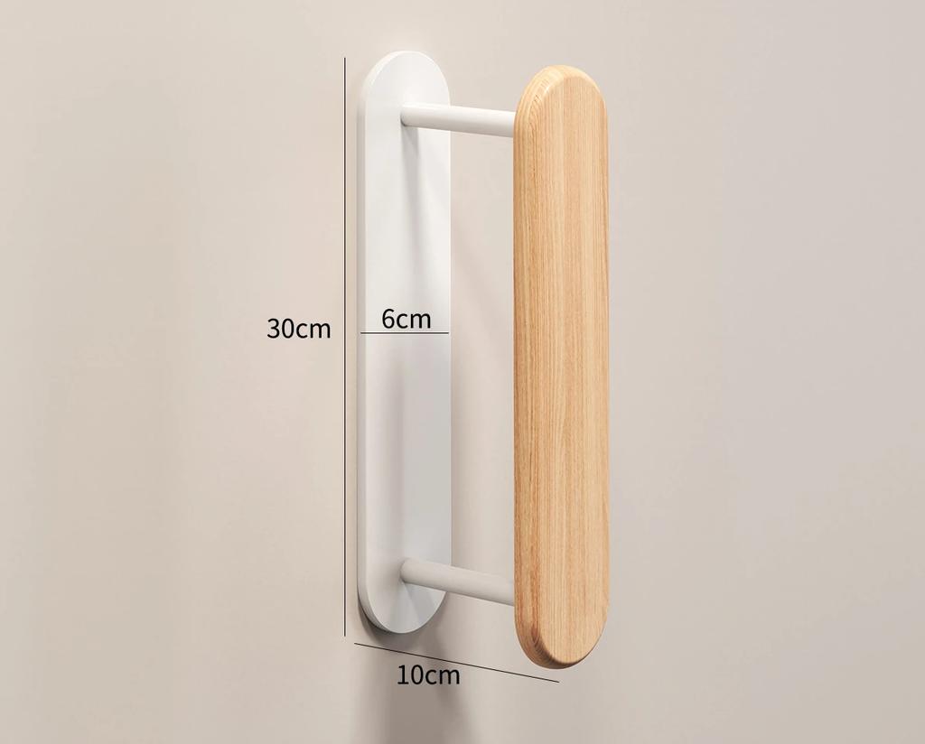 Wall-Mounted Multifunctional Household Organizer Rack, Solid Wood Storage Artifacts, Hole-Free Balcony, Drying Racks