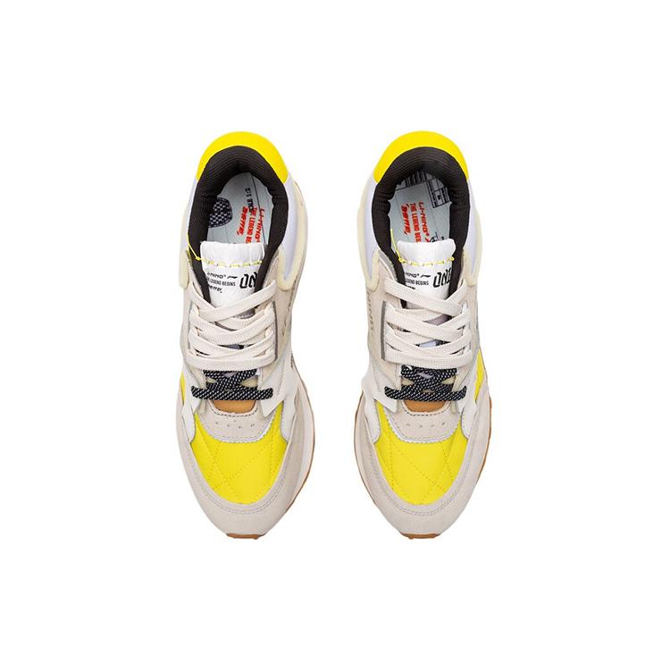 Li Ning 001 Original Aspiration Дышащие и легкие Низкие повседневные кроссовки Мужские Серый Желтый AGCP313-3