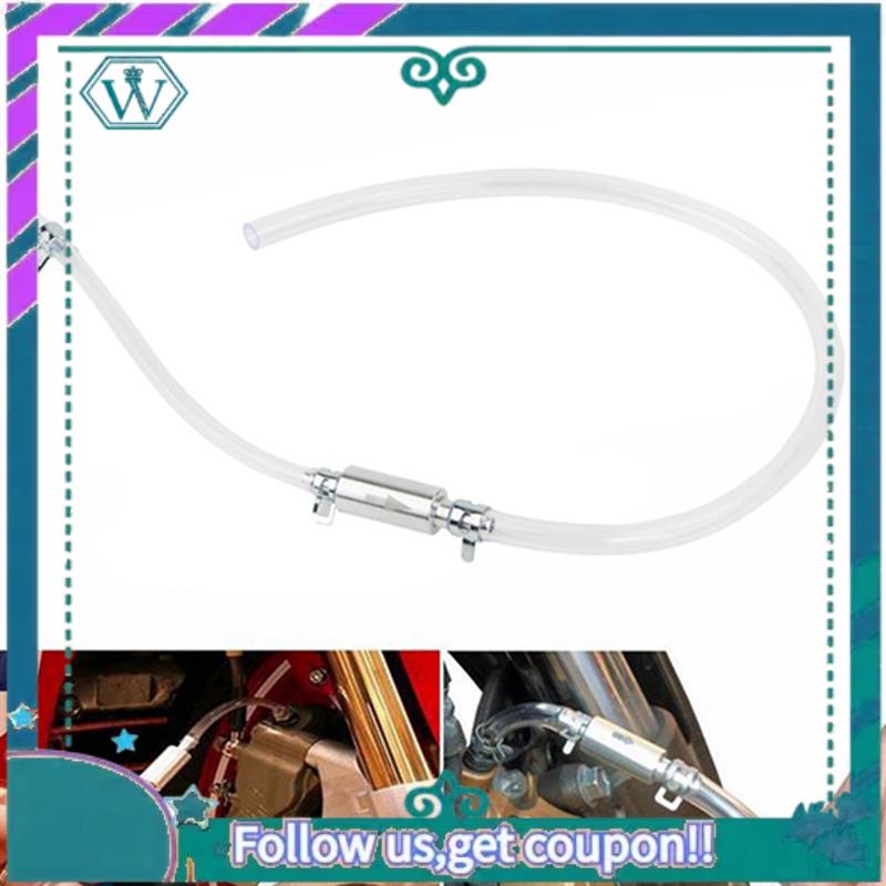 AA92-1Set Motorcycle Brake Bleed Bleeder Fluid Hose Hydraulic Silver Brake Bleeder Tool Kit Oil Change Pump Tool