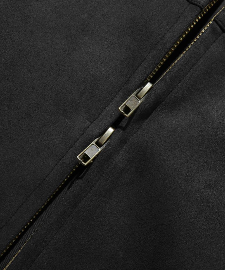 Толстовка на молнии с замшевой нашивкой Trillion Leather Patch_Черная