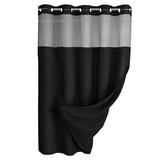 Yousheng Вафельная занавеска для душа со съемной подкладкой и кнопками, водонепроницаемая двухслойная моющаяся занавеска для кухни, занавеска для окна в спальне