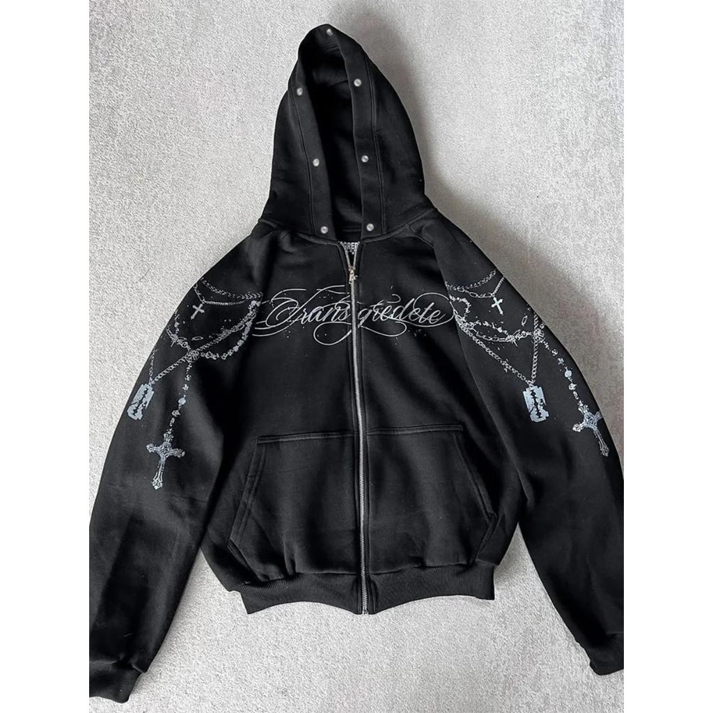 BeatStreet Модная Уличная Одежда Женская Готическая Панк Куртка С Капюшоном Из Искусственного Меха С Принтом Креста Модный Дерзкий Свитшот На Молнии