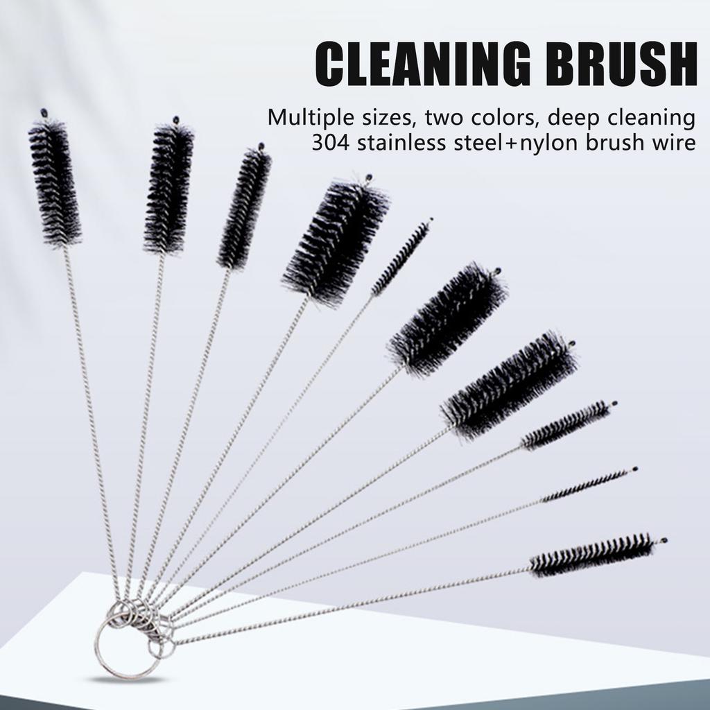 10Pcs Nylon Straw Brush Set For Baby Bottle Test Tube Cleaning