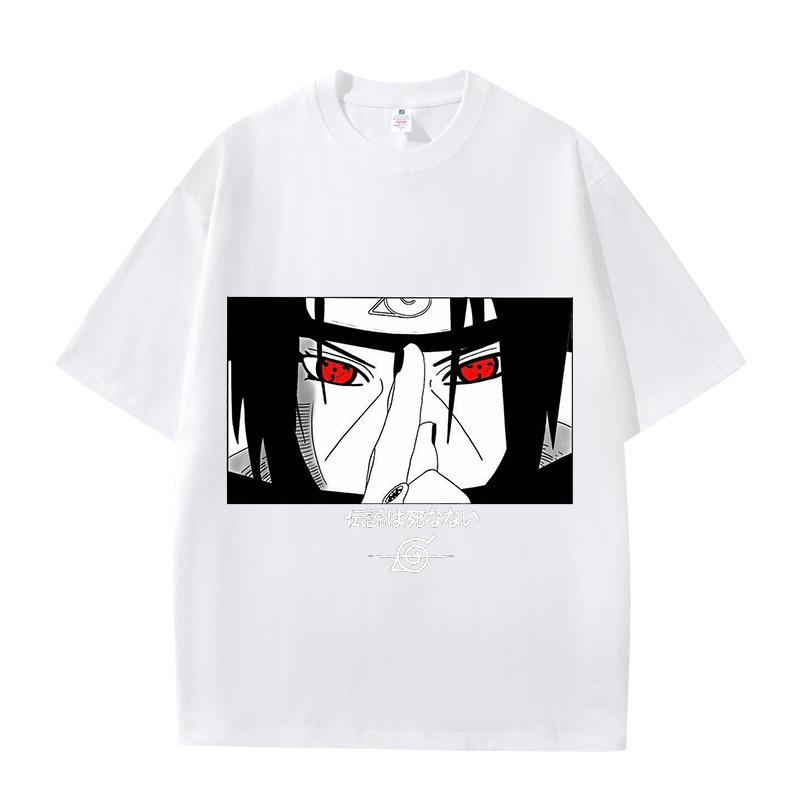 2026 New Naruto Anime Pattern Crew Neck Tshirt Unisex 2d Printed Pure Cotton Short Sleeve Casual Fashion Loose Fit