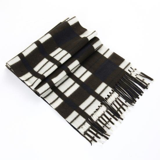 Adult Scarf Double-Sided Velvet Soft Plaid Pattern Autumn Winter Scarf with Tassel Men Women Warm Shawl