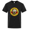 Guns N Roses Pure Cotton T Shirt Hard Men and Women Te Hip Hop Fashion Light Luxury Trend Street Boys Clothing Music