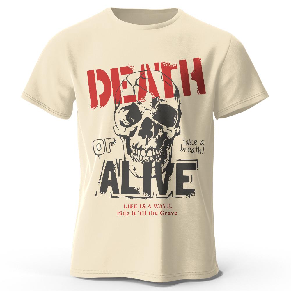 Unisexs Death or Alive Printed TShirt 100 Cotton Oversized Street Graphic Tees for Unisex Unisex Summer Tops
