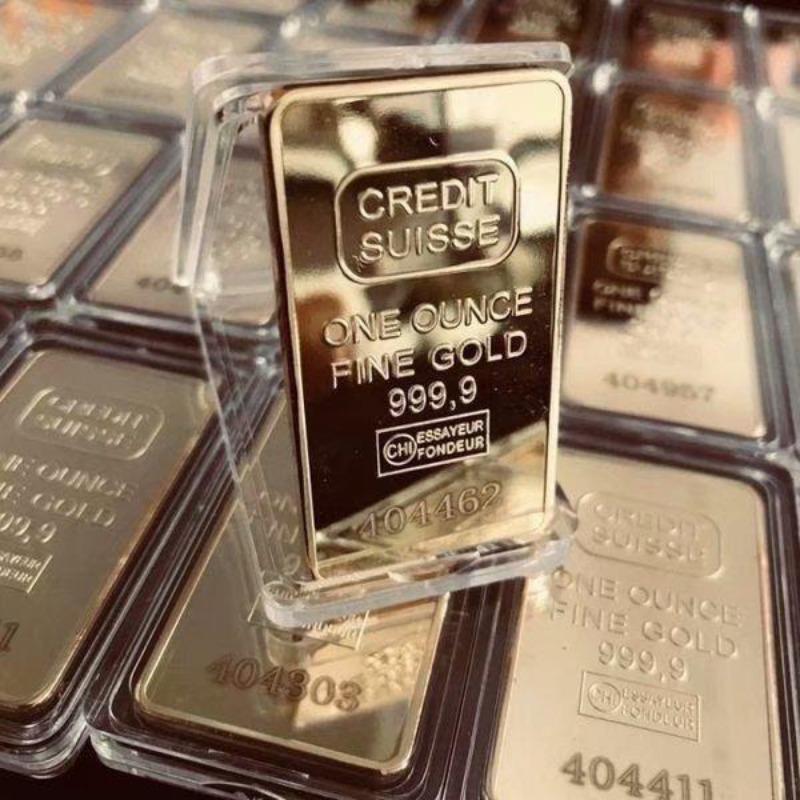 Памятная монета Credit Suisse 1 унция с золотым покрытием, чистотой 999,9 и уникальными серийными номерами