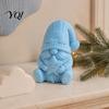 Nordic Style Statue Ornaments 3D Printed Gnome Figurine Holding Smiling Star, Faceless with Stable Base Tabletop Knit Hat, Cute Christmas Ornament for