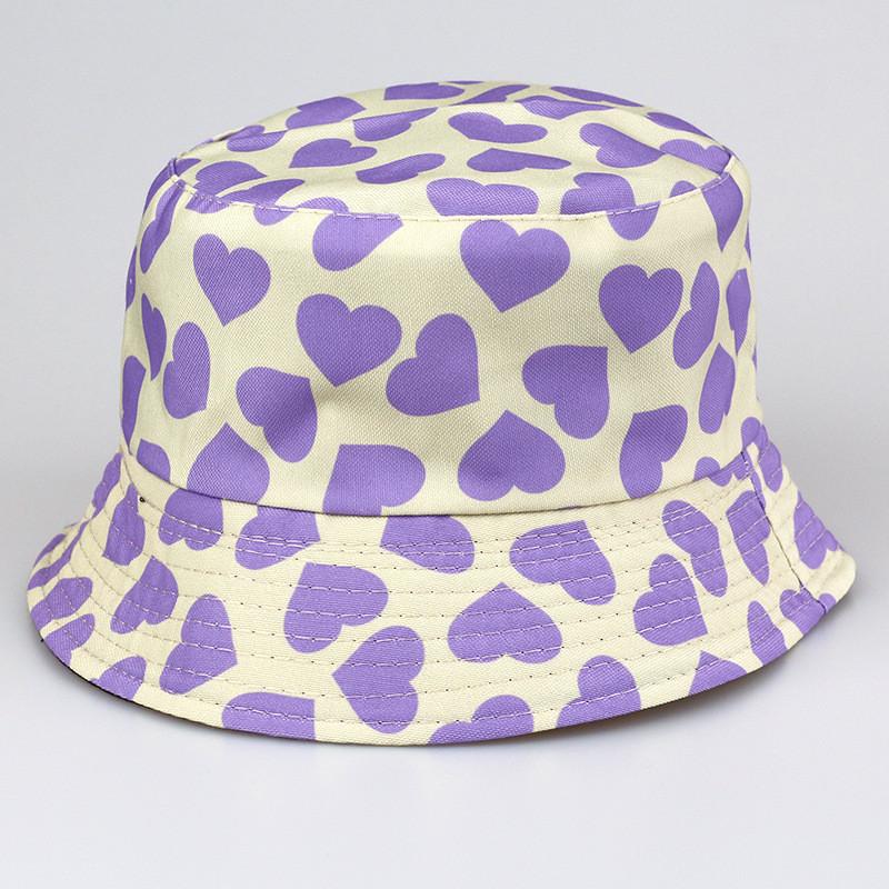 Heart Love Reversible Fisherman Hat For Summer Sun Protection Breathable Cute Outdoor Accessory