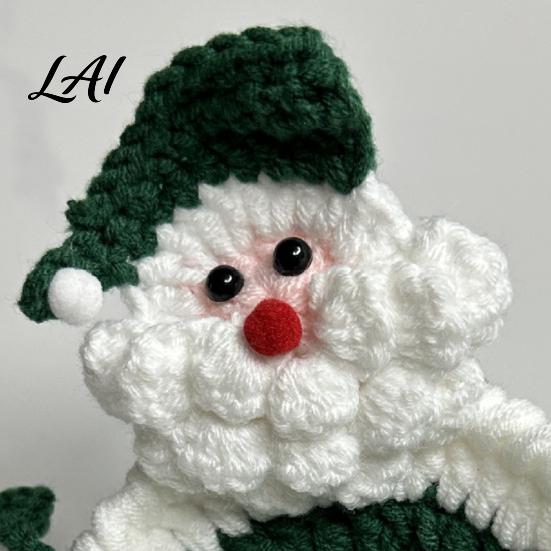 Cute Animal Shape Cup Mats Creative Handmade Crochet Santa Coaster for Christmas Table Decoration Soft Knit Decorative Yarn Drink Trays 3D