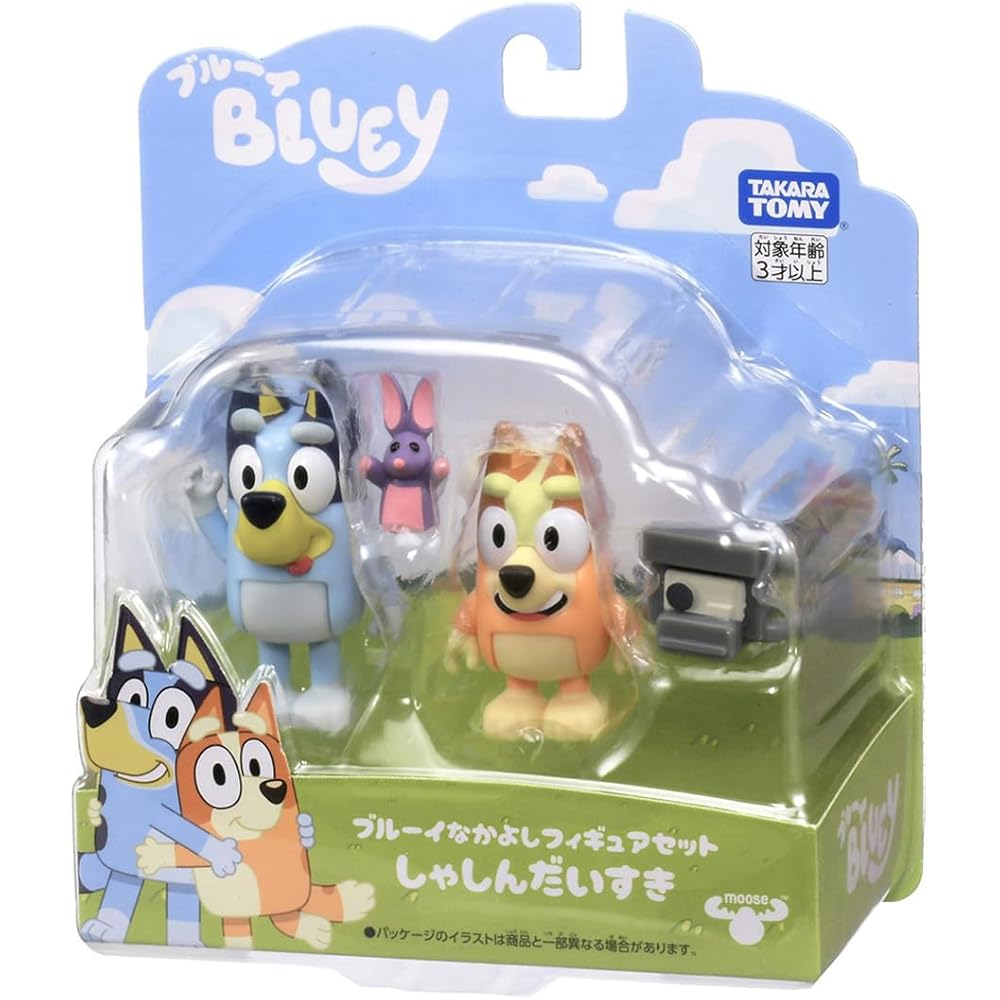 Набор фигурок Bluey от Takara Tomy с аксессуарами и фото-реквизитом для детей