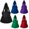 Halloween Gothic Medieval Vintage Women's Corset Dress with Bell Sleeves