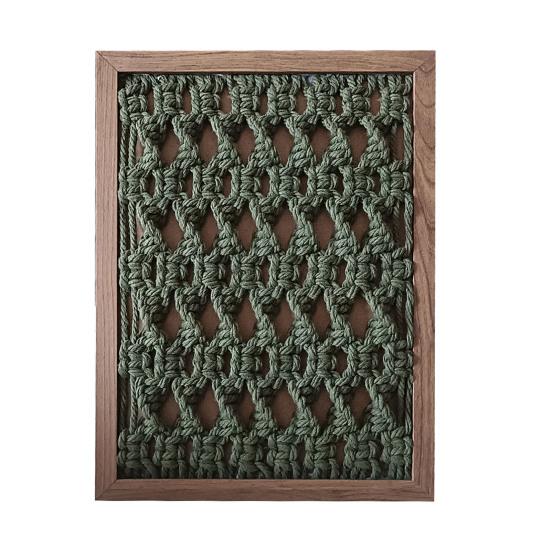 Handmade Woven Tapestry Frame Framed Boho Cotton Wall Art Wooden Rope Wall Hanging