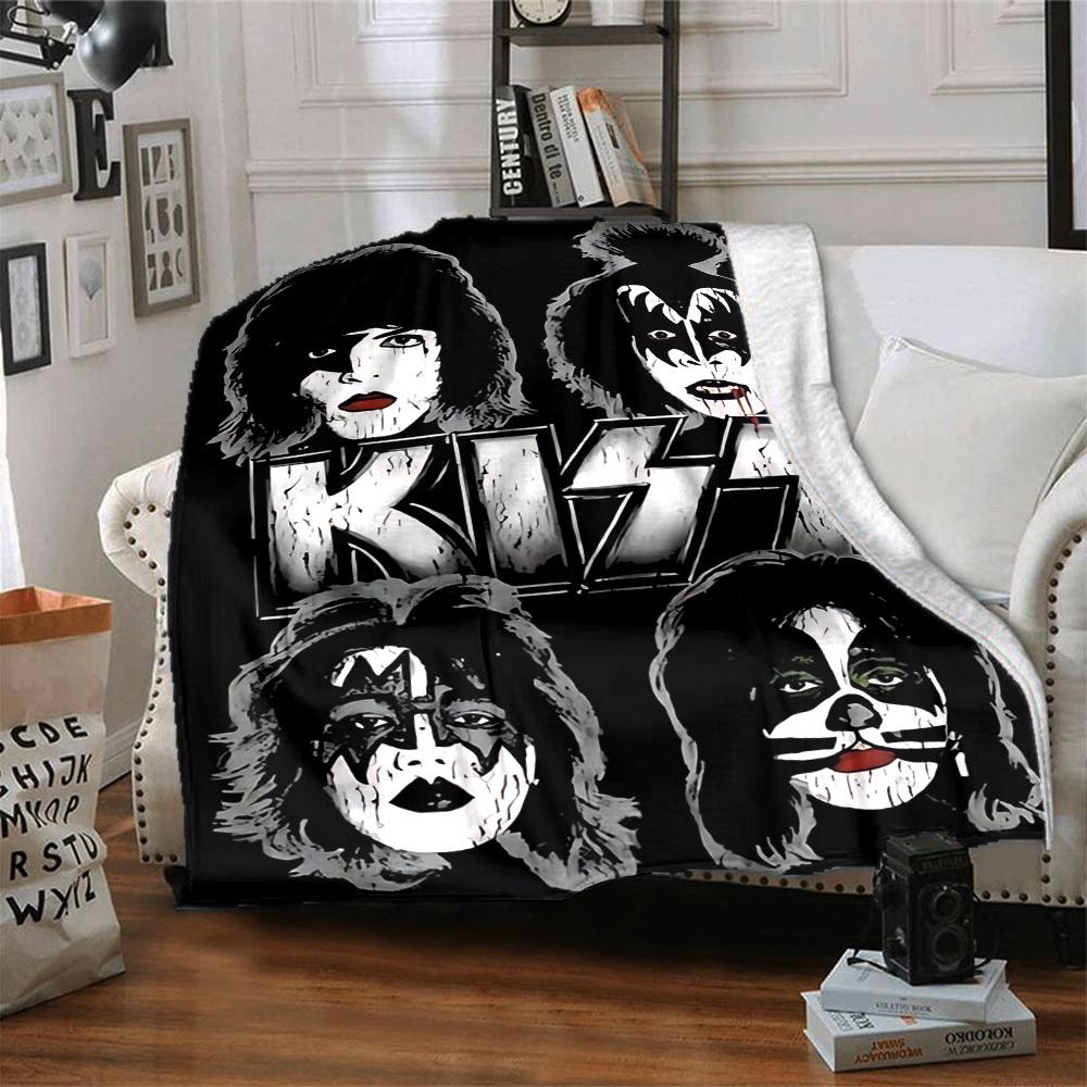 1 шт. Фланелевое одеяло группы KISS, Мягкое, приятное для кожи, с цифровой печатью, Различные размеры в наличии для семьи, друзей, на день рождения