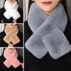 Thickened Cross Scarf Plush Neckerchief Wrap Winter Warm Faux Rabbit Fur Scarf  Autumn Winter