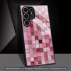 Стеклянный чехол для телефона с узором из розовой мозаичной плитки Для Samsung Galaxy S26 S25 S24 S22 S23 Ultra S21 S20 Plus 5G Нескользящий Полное покрытие