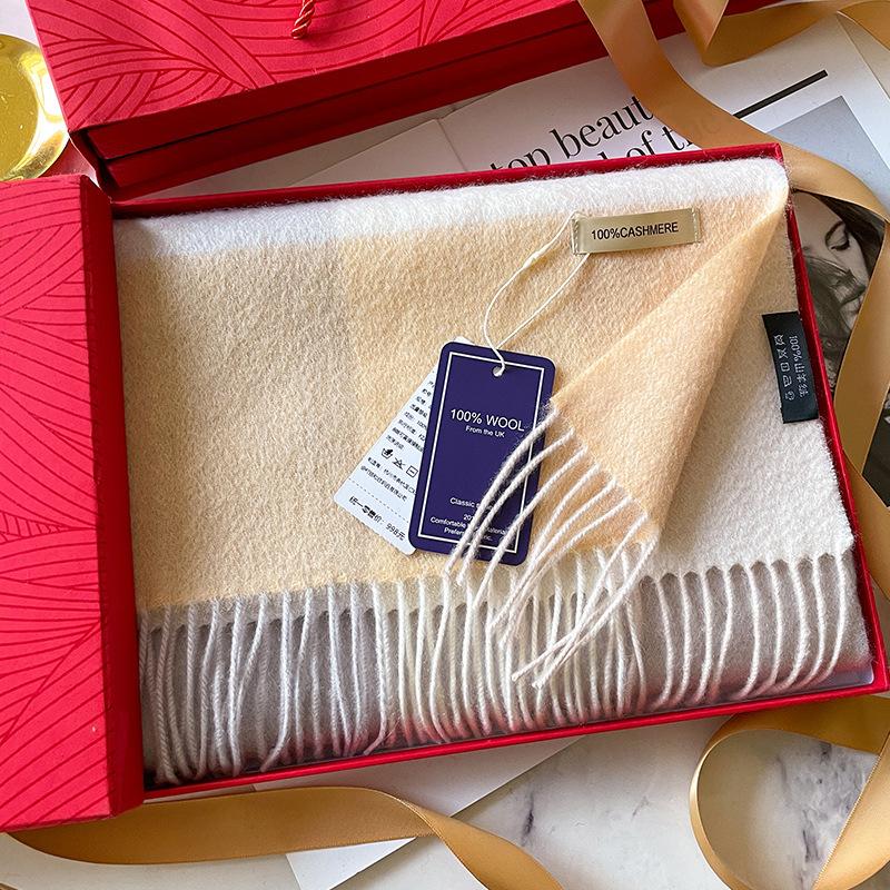 Hokkaido Pure Cashmere Couple Plaid Scarf Winter Women's Warm High-end Scarf Men