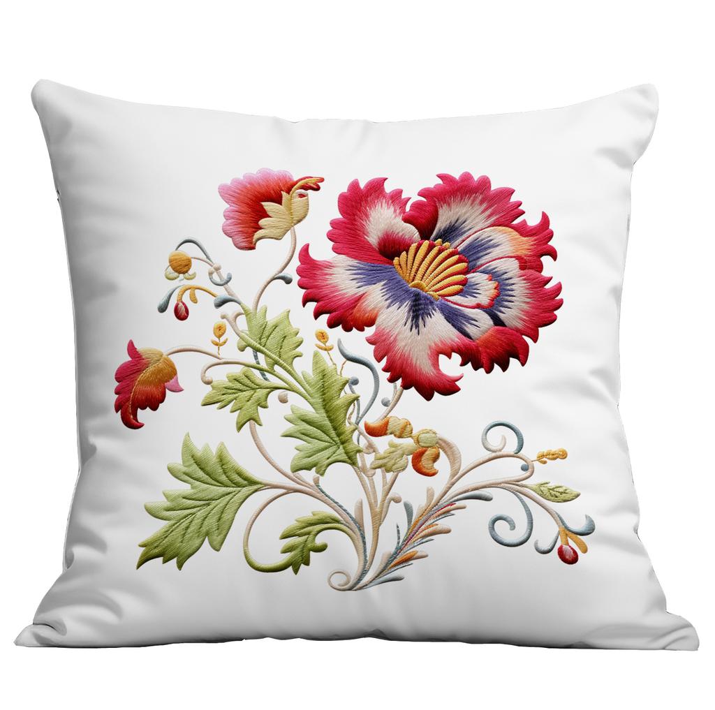 Весенняя и Летняя Наволочка с Имитацией Вышивки Цветы Домашняя Диванная Гостиная Наволочка Новый Стиль Наволочка