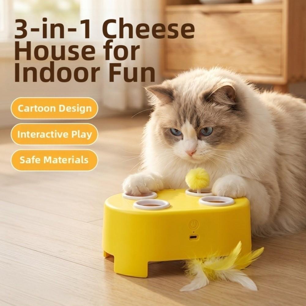 Auto Pop Up Pom Pom Balls Automatic Cat Entertainment Toy For Kitten Adult Cat