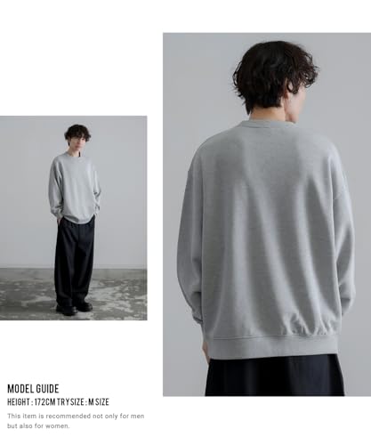 Улучшенный мужской однотонный флисовый свитшот, SIDE23-088, 80007, пепельный