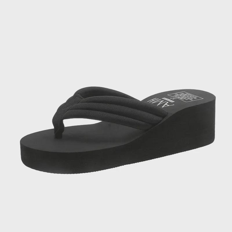 Женские шлепанцы с толстой нескользящей подошвой: Стильные летние тапочки для отдыха на открытом воздухе.