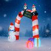 7.8FT LED Inflatable Yard Archway Decorations Snowman Penguin Sign Xmas Home Decor Ornaments Supplies Toy Gift Christmas Holiday