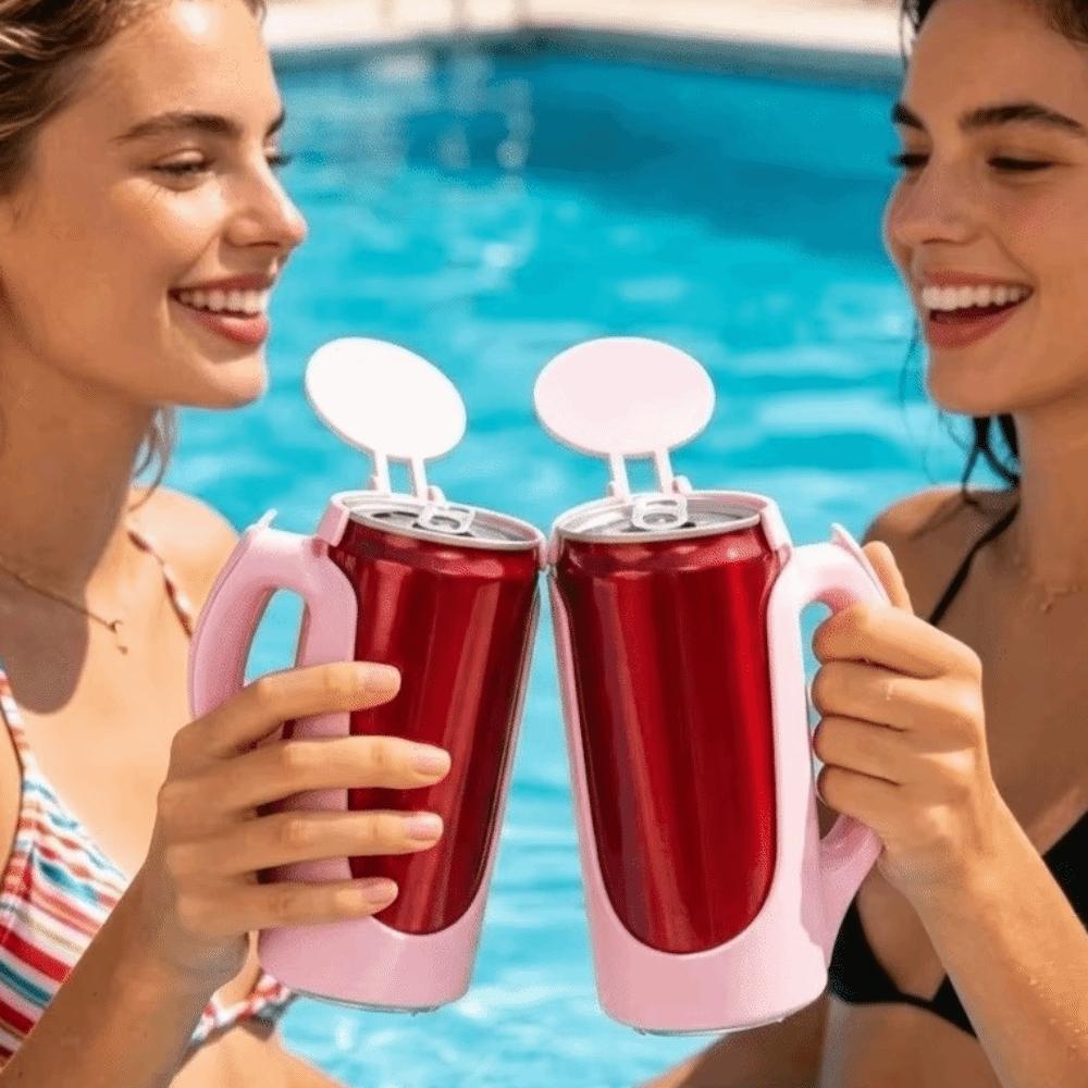 Spill-Proof Portable Cup Holder Leak Proof Soda Can Holder Comfortable Grip 12oz Can Holder Party