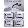 Concealed Basin Faucet Wall Mounted Hot and Cold Mixer Solid Brass 360 Swivel Spout Bathroom Water Tap