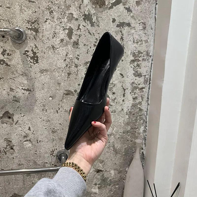 2024 Весна остроносые женские туфли на высоком каблуке Женская мода неглубокие туфли без застежек Женские элегантные туфли-лодочки Paryt Dress