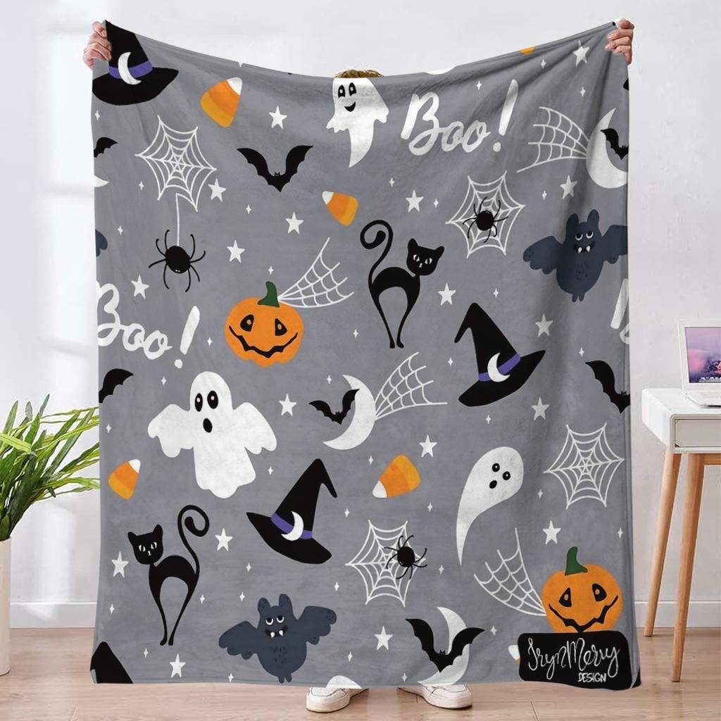 Halloween ghost blanket office sofa air conditioning blanket autumn and winter flannel blanket