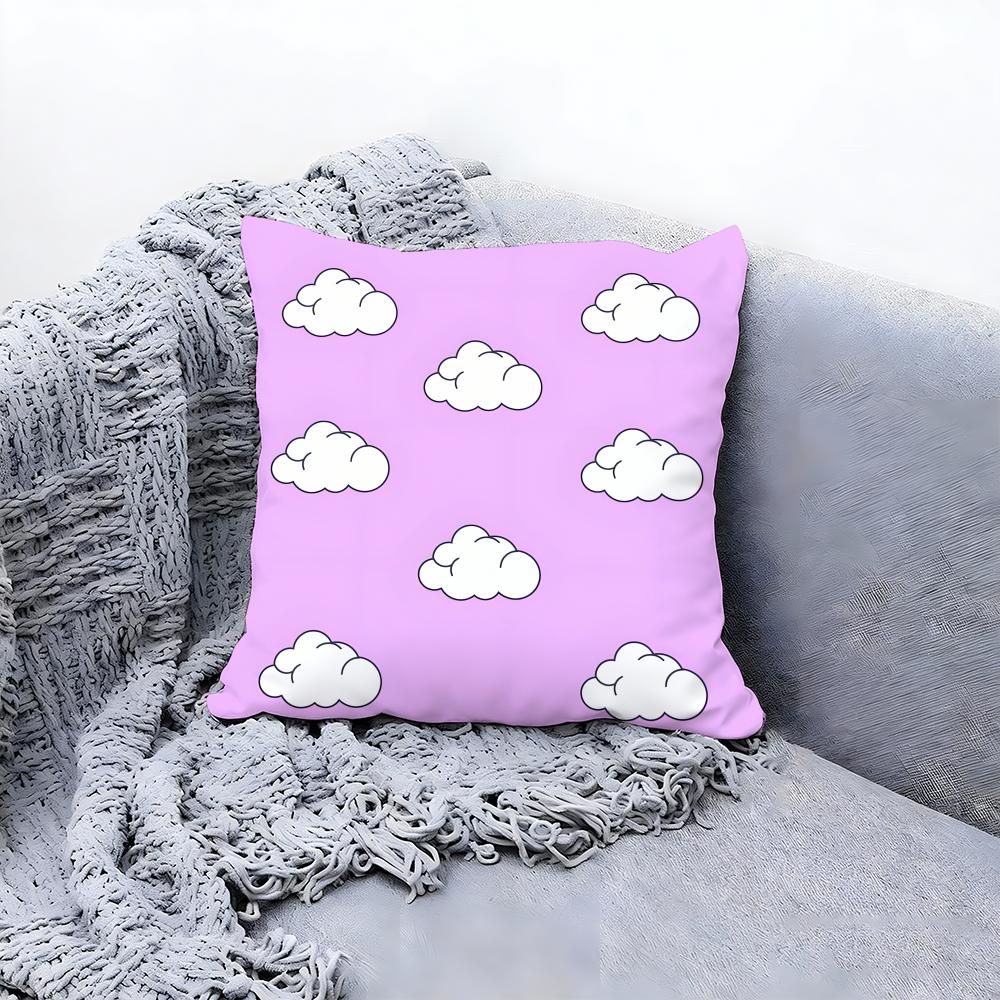 Soft White Cloud Texture Design Cushion Cover Premium Comfort Reversible Pillow Cove in One Design for Any Room Car Interior