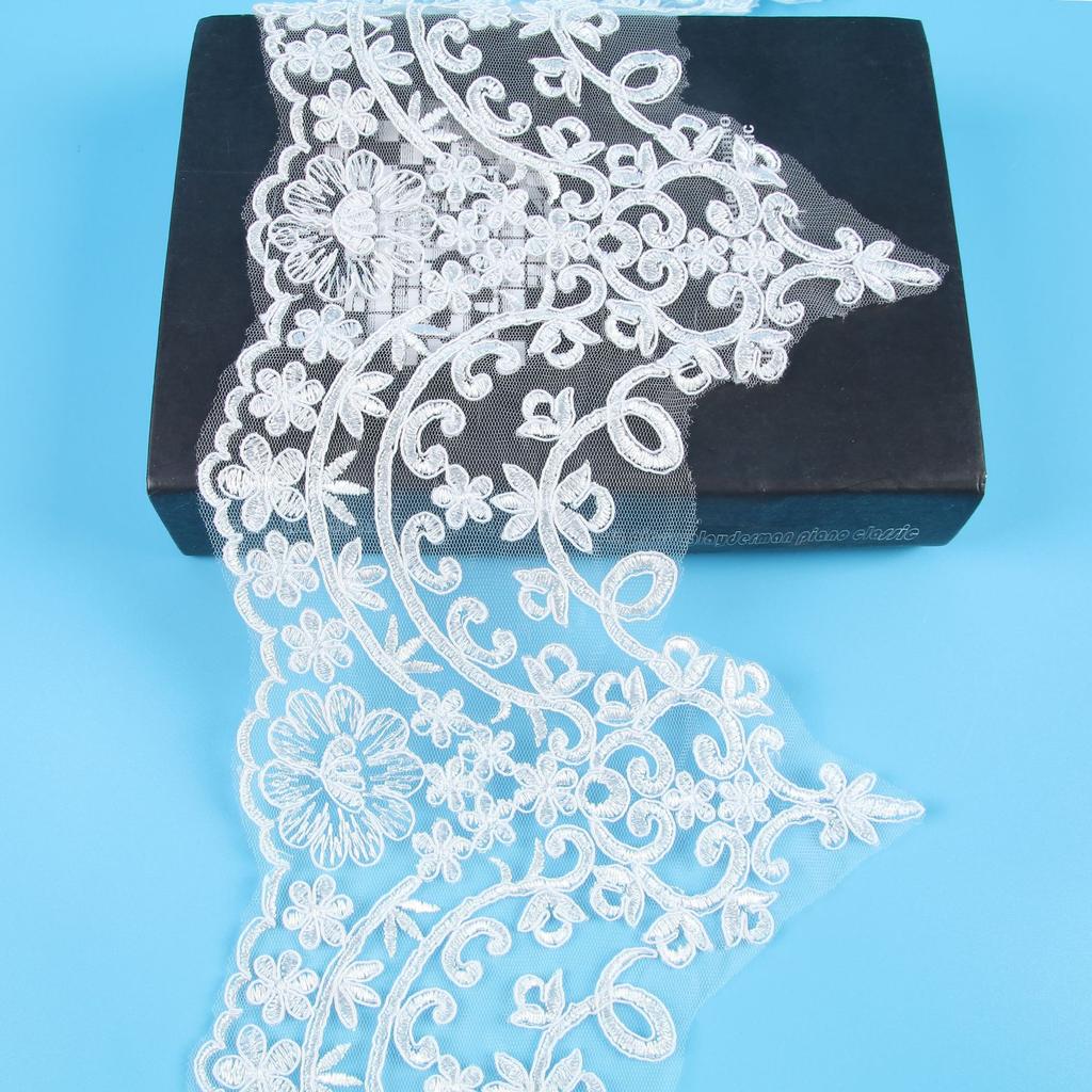 Car Bone Embroidery Lace Width 20Cm Bridal Wedding Dress Mesh Veil Wrist Jewelry Clothing Accessories Materials