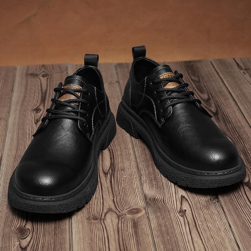 Деловые кожаные туфли мужские модные туфли дерби на шнуровке мужские легкие удобные кожаные туфли для вождения на плоской подошве