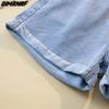 DIMANAF летние шорты джинсы женские базовые брюки свободные повседневные женские тонкие синие брюки брюки 4XL
