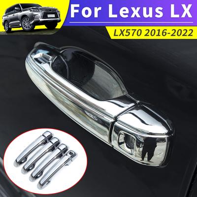 Для Lexus LX570 2016-2022 годов, декоративная рамка для внешней ручки LX 570, хромированная защитная крышка для дверной ручки, украшение