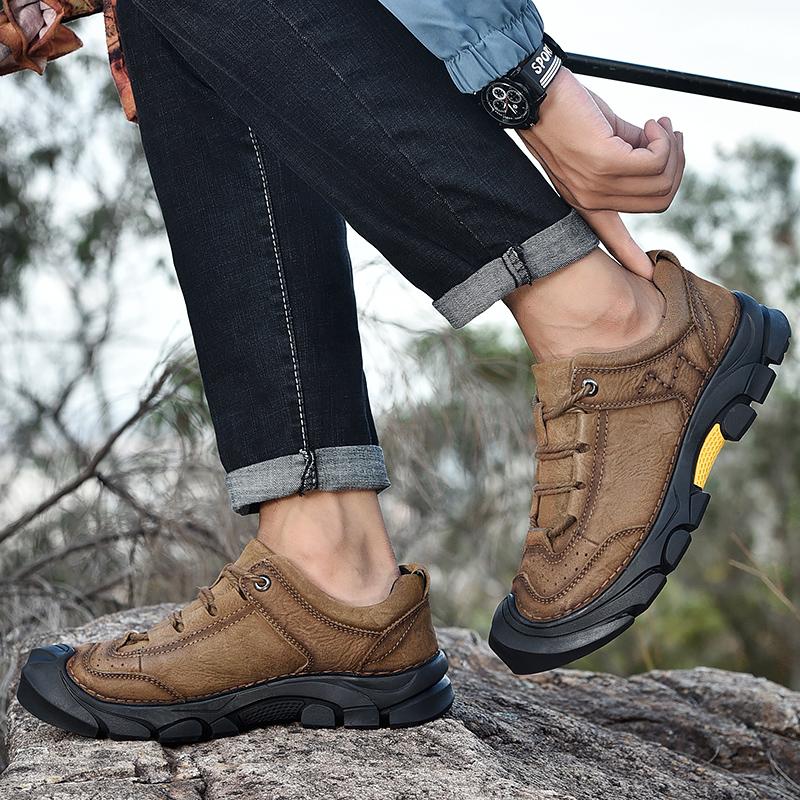 Мужская обувь из натуральной кожи, повседневная обувь, оксфорды на шнуровке, весна-осень, кроссовки для походов, мужская обувь на открытом воздухе Zapatos De Hombre