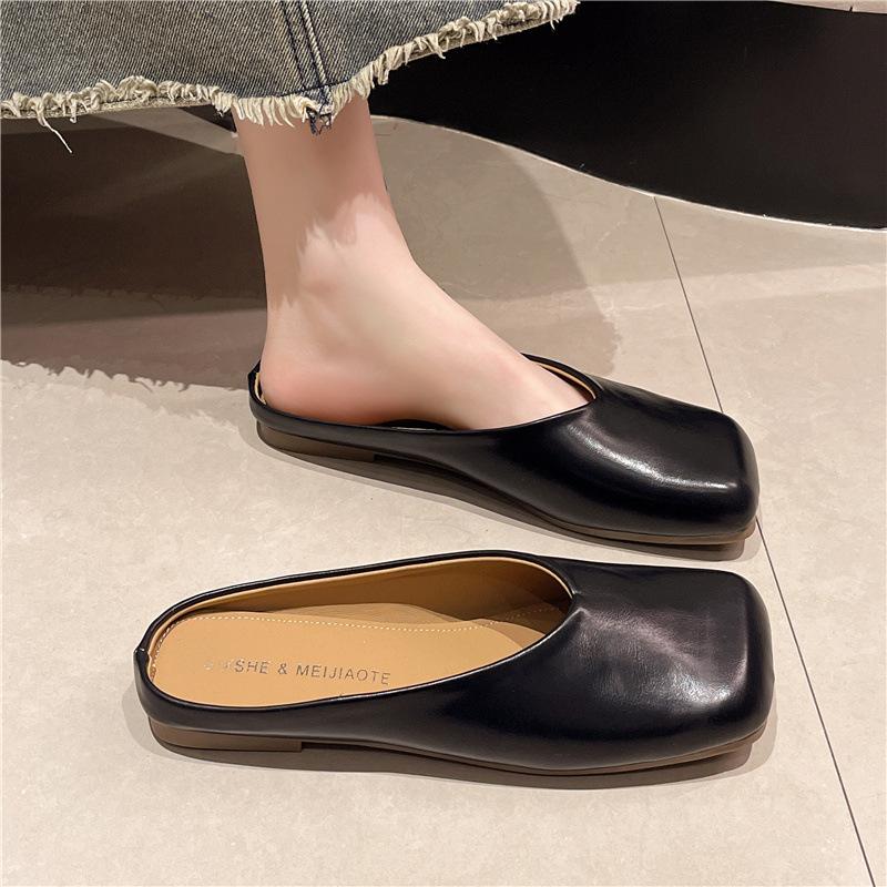 Французские тапочки-мешки, женская верхняя одежда, лето 2025, новые ленивые туфли Doudou Muller, плоские полулодочки, одинарные туфли