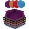 1pc Hexagonal Dice Tray and Miscellaneous Storage Box Board Game Dice Tray Accessories Leather Dice Tower Rolling Tray Set Tray