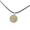 Necklace - Stones and Minerals - Portugal 2.50 Escudos Coin - Black Leather Cord - Authentic - Unisex