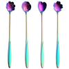 4 шт./лот, посуда из нержавеющей стали, Радужный цветок, ложка для льда, ложка для сахара, ложка для чая, кофе, размешиватель, бар Sp